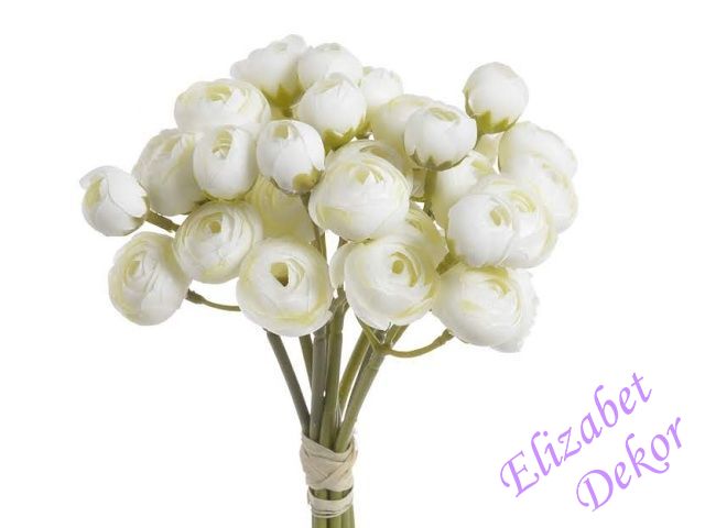 Kytice pryskyřníků mini květy - bílá