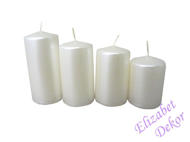 Svíčky adventní stupně - perla bílá