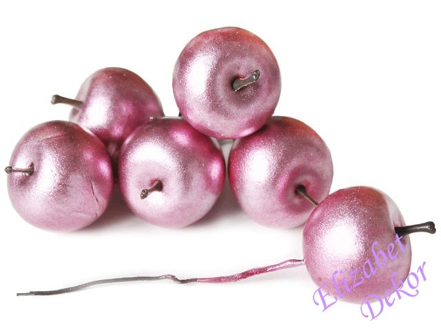 Jablko růžové metalik 3cm