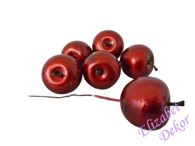 Jablko červené metalik 3 cm