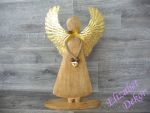 Anděl dřevěný - zlatá křídla A
