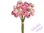 Kytice pryskyřníků mini květy - růžovo/růžová